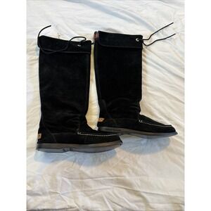 SPERRY TOP SIDER BLACK LEATHER KNEE HIGH CUFFED SLOUCH‎ BOOTS Women's Size 7 M
